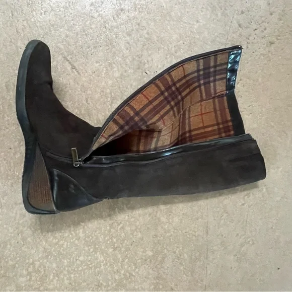 Aquatalia Meadow Boot Brown Suede Size 10 Waterproof Wdge Heel Padded Lining - Picture 8 of 14